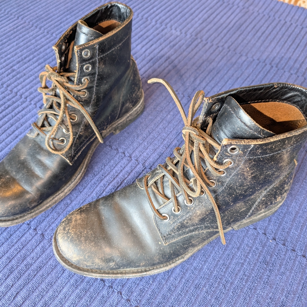 Frye Tyler Lace Up Black Leather Men's Boots